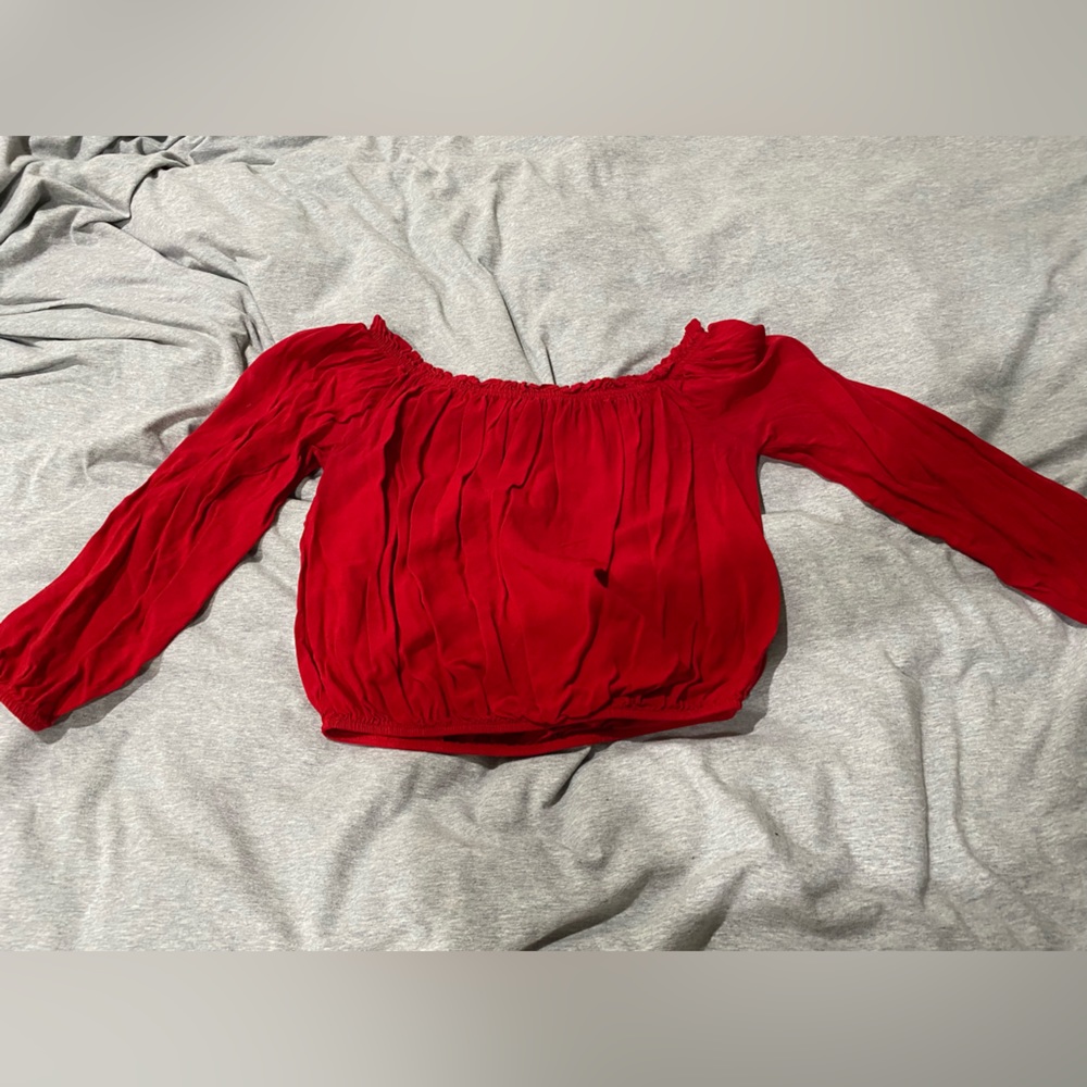 Red brandy Melville scrunched crop top